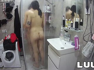 LUUV. Alice, a tattooed beauty, takes a shower with her boyfriend