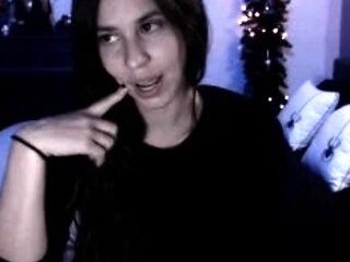 Cute curly brunette solo webcam masturbation