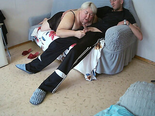 Mother-in-law Gives a Long Deep and High-quality Blowjob Before My Cumshot in Her Mouth