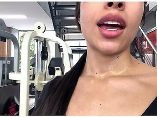 She Was Almost Caught Masturbating In The Public Bathroom Of The Gym!!