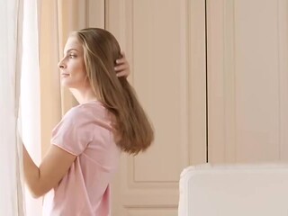 Glamorous skinny girlfriend Cayenne Klein shows off her round ass