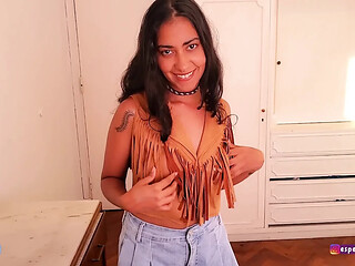 Latina stepsister rides cock in wild cowgirl sex