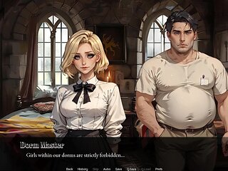 College of Mysteria: Boyfriend Jerking off and Watch His Girl Sucking of the Dorm Master They Made Her a Cum Slut - Episode 8