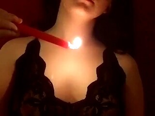 Shy masked cutie tries new things with tease and wax play