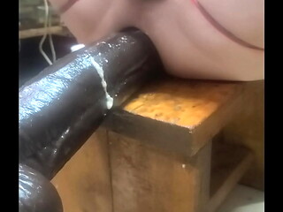 Huge Hankeys Dildos on fucking machine