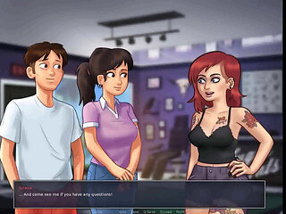 Summertime saga: girl is making a tattoo on her ass ep 128