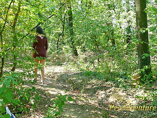 Changing wet clothes outdoor and desperate to pee