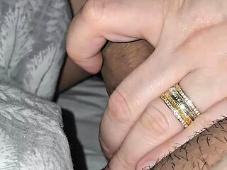 Step mom handjob Indian step son dick without condom