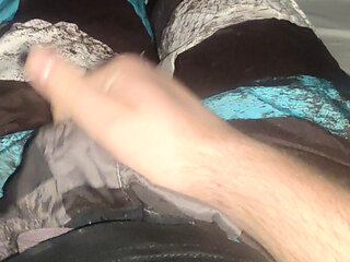 Young guy jerking off before going to bed