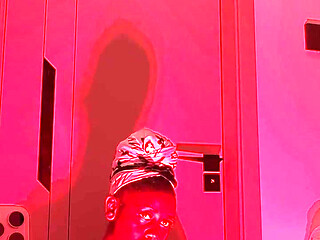 Long Dildo Goes Deep Into Creamy Ebony Pussy
