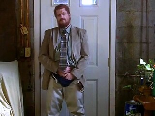 Big-Cock Israeli Daddy Strokes in Suit