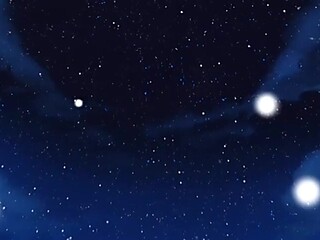 Restless Girl at nightfall under a fading moon