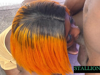 Shaved Pussy filled with deep creampie