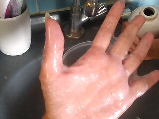 Messy Soap Slime on My Hands