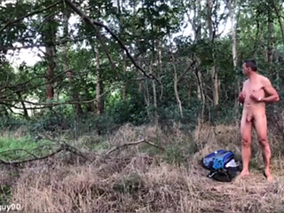Naked Dude Cruisung in the Woods