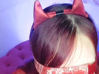 My Boyfriend Blindfolds Me so That I Suck His!