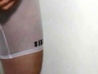 Twink's Webcam See-Through Mesh Cum Show