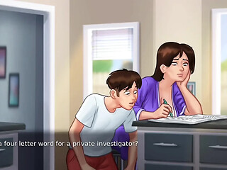 Cartoon chick Debbie shows off her huge boobs in a steamy summer scene