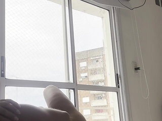 The neighbors see me masturbating