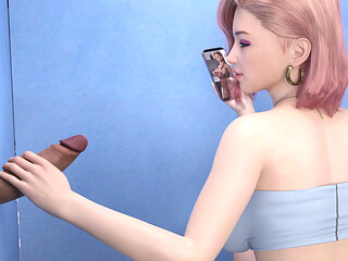 Having a Hard Time - a Hot Futa Gets a Gloryhole Blowjob - XXX Gameplay #8