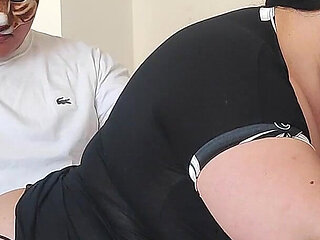 Sexy and Hot Stepmom, Only Fans in Slow Motion, in the Kitchen