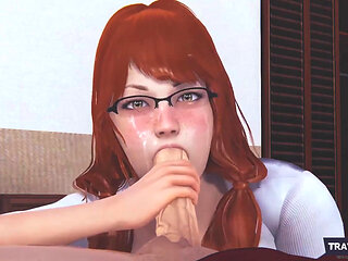 MILF Stepmom Struggling Dick with Her Mouth