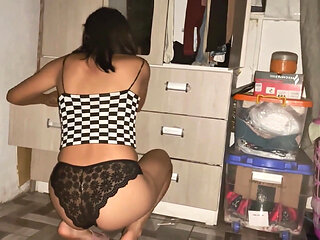 Sex in the Closet with This 18 Year Old Petite Latina - Natasha Casero