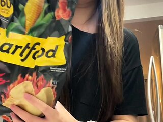 Cute Asian Chubby Teen Wild Dildo Masturbation