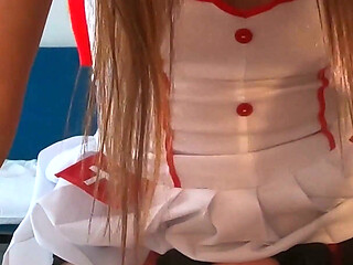 Nurse Pegging Her Patient Without Mercy! but Before She Is Squirting on His Bed