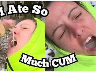 Mouthful Of Hot Creamy Cum & On Puffy Jacket