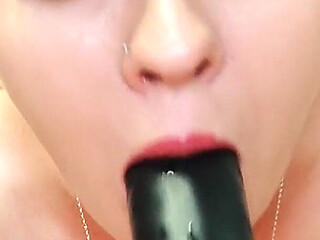 Black Dildo Blowjob