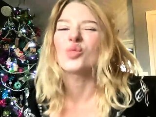 Blond teen Leah Wilde jerking a massive hard stiff