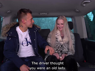 Blondie missed train & accept help from stranger in van where fucked hard