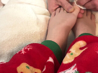 Daddy Cleans My Toenail Polish off.