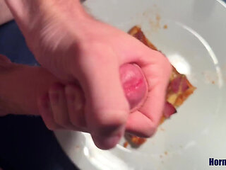 Twink Squirt on His Pizza