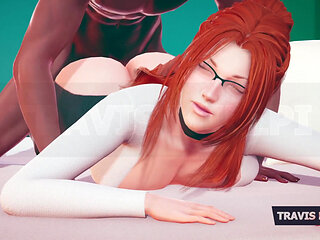 Thicc Redhead Professor Crawls Into Your Office Fantasy Glasses on, Shirt Tight, Attitude Naughty