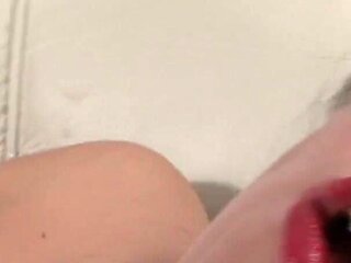 Alone on the couch when the pussy gets a big carrot to get it wet