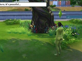 Cartoonish goblin girl arrives in town and is greeted by a naked guy ready