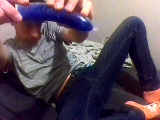 Stuffing My Barenaked Asshole Rough Solo with My Thick New Vibe and No Lube, Dry Fucked