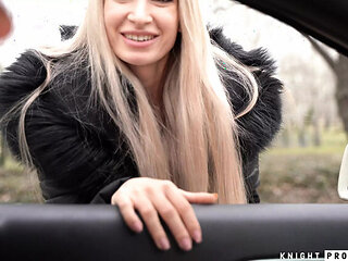 Hot German MILF Micky Muffin Gives Blowjob and Swallows Cum in Car