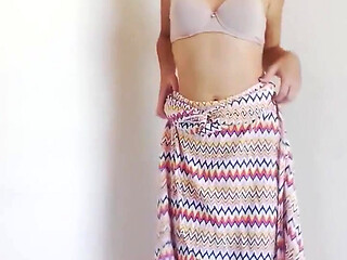 Seductive Strip off, Squirting Standing