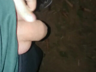 Foreskin Filling with Piss Like Balloon - Night Forest Uncut Piss