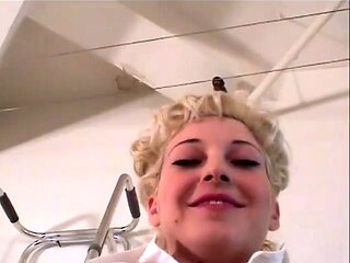 Cute blonde gets her pussy teased