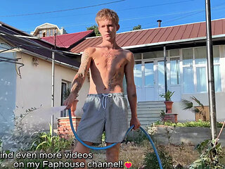 Fucked a Cute Guy Gardener, Deep Throat Blowjob and Fucked a Tight Twink Ass and Came