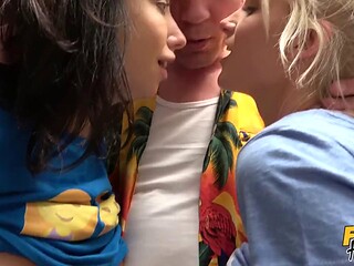 Landlord Steve Q Catches Lola Bulgari And Rossella Visconti Shaking And Bouncing Their Massive Tits In