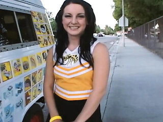 Melissa Matthews Hot Teen Brunette Gets Fucked and Facial in Ice Cream Truck - Blowjob & Riding
