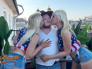 Eager Sluts Greta Foss & Vera Jarw Get Fucked by Mr. Texas in an Aweome 3some