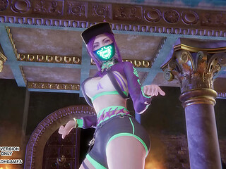 [MMD] MEOVV - HANDS UP Akali Sexy Kpop Dance League of Legends Uncensored Hentai 4K