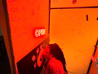 Cheating wife gets caught at the gloryhole and can't control her cravings
