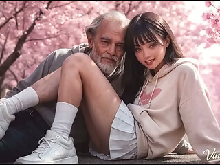 Naughty Girl Rides Elderly Grandfather'_s Cock [AI]